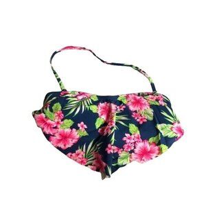 SO Authentic American Heritage Bandeau Bikini Top Multi Color Floral XS